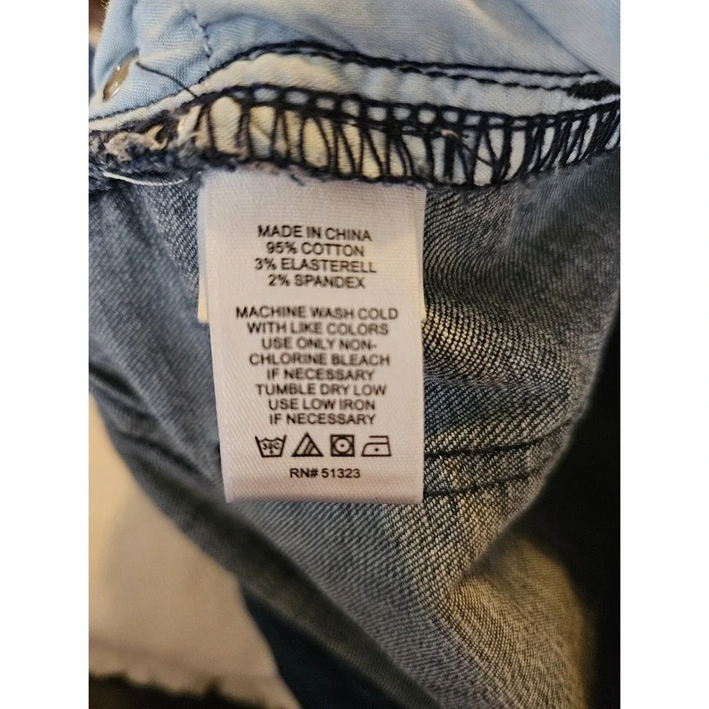 1. STATE SKINNY‎ HIGH RISE Med. Wash Distress Raw Hems Skinny Jeans Sz 29
